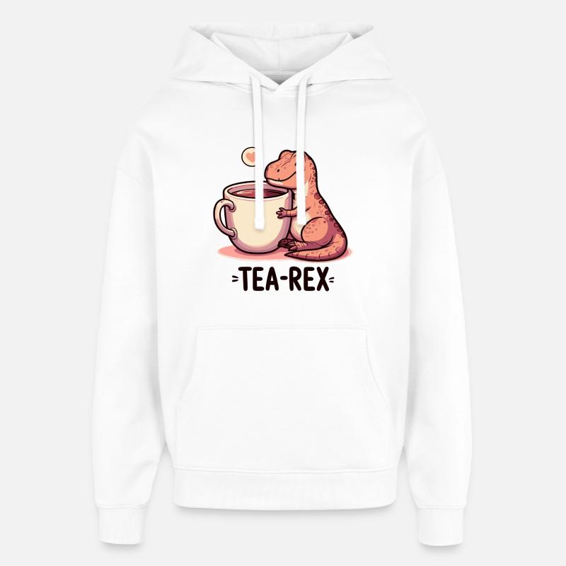 Tee Rex Tee-Rex Teetrinker Geschenk - Oversized Unisex Hoodie von Stanley/Stella - Weiß