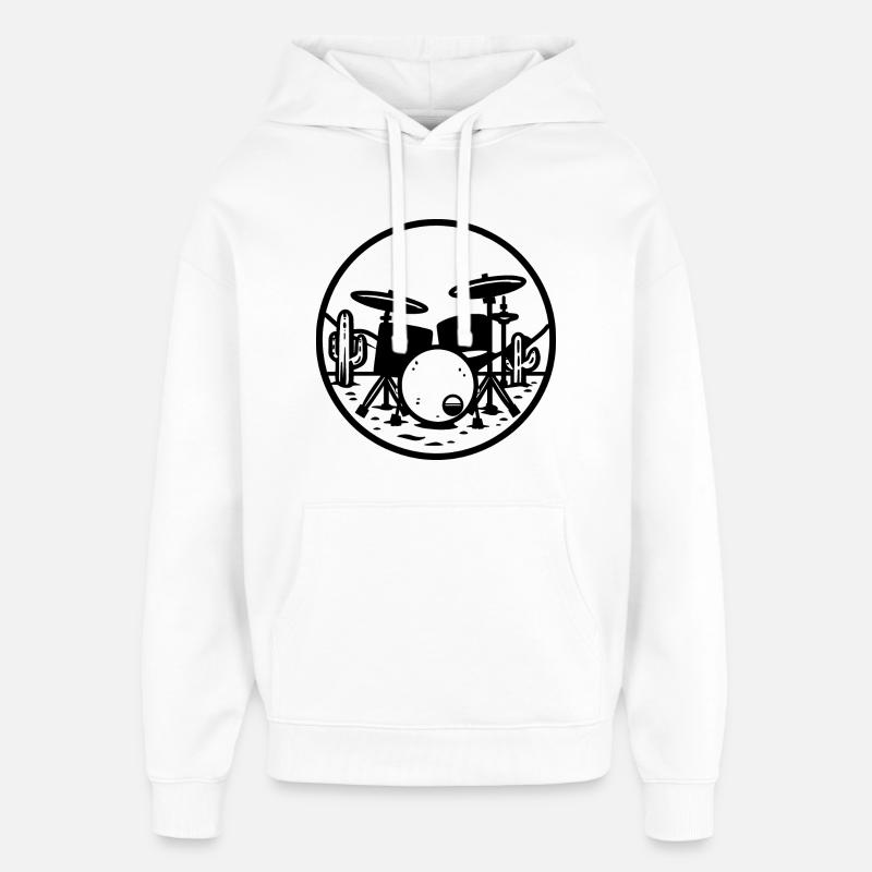 Graphiques de batterie - Sweat à capuche unisexe Stanley/Stella Oversized - blanc