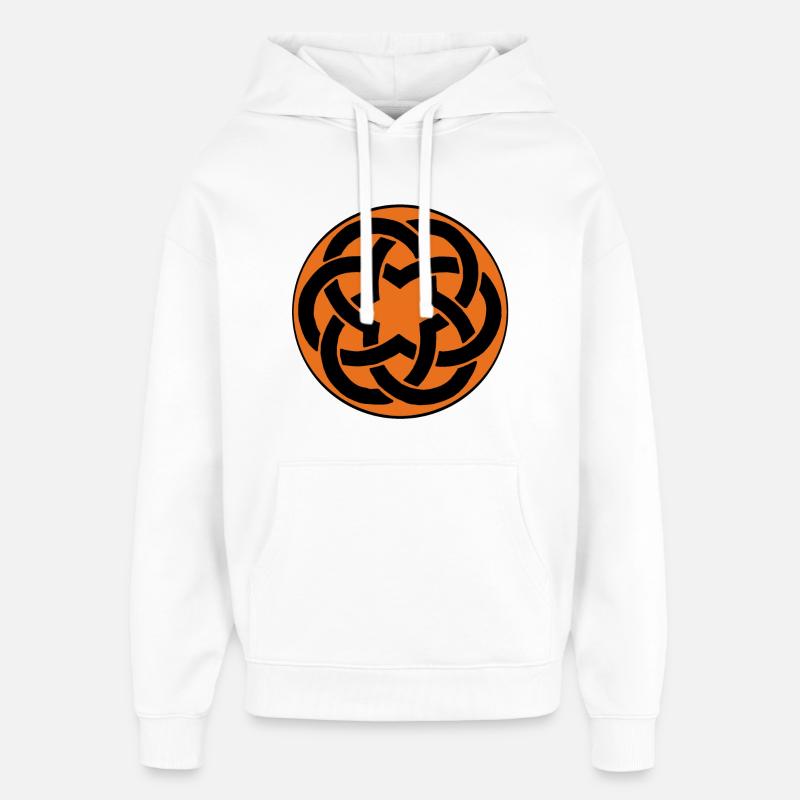 étoile celte orange - Sweat à capuche unisexe Stanley/Stella Oversized - blanc