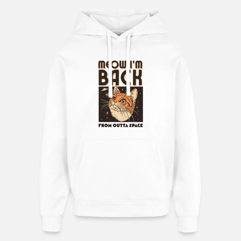 Miaou, je suis de retour - Sweat à capuche unisexe Stanley/Stella Oversized - blanc