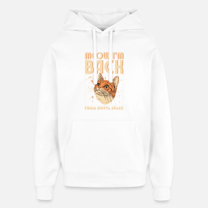 Miaou, je suis de retour - Sweat à capuche unisexe Stanley/Stella Oversized - blanc