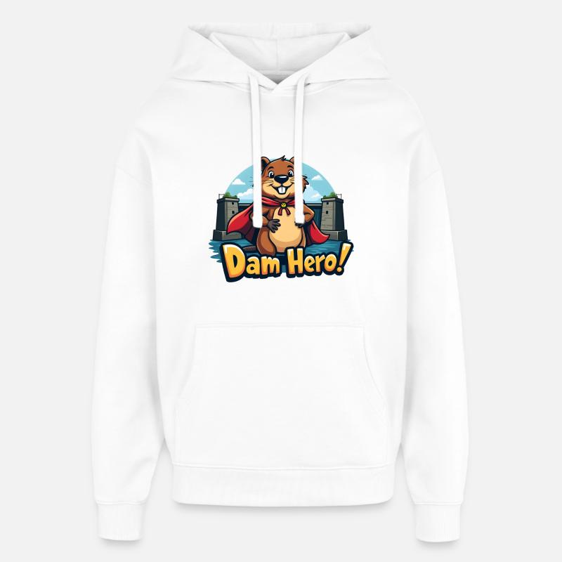 Beaver Hero – Héros du barrage ! - Sweat à capuche unisexe Stanley/Stella Oversized - blanc