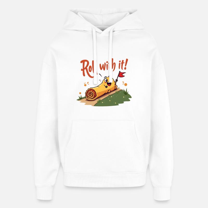Roll With It Egg Roll - Oversized Unisex Hoodie by Stanley/Stella - white