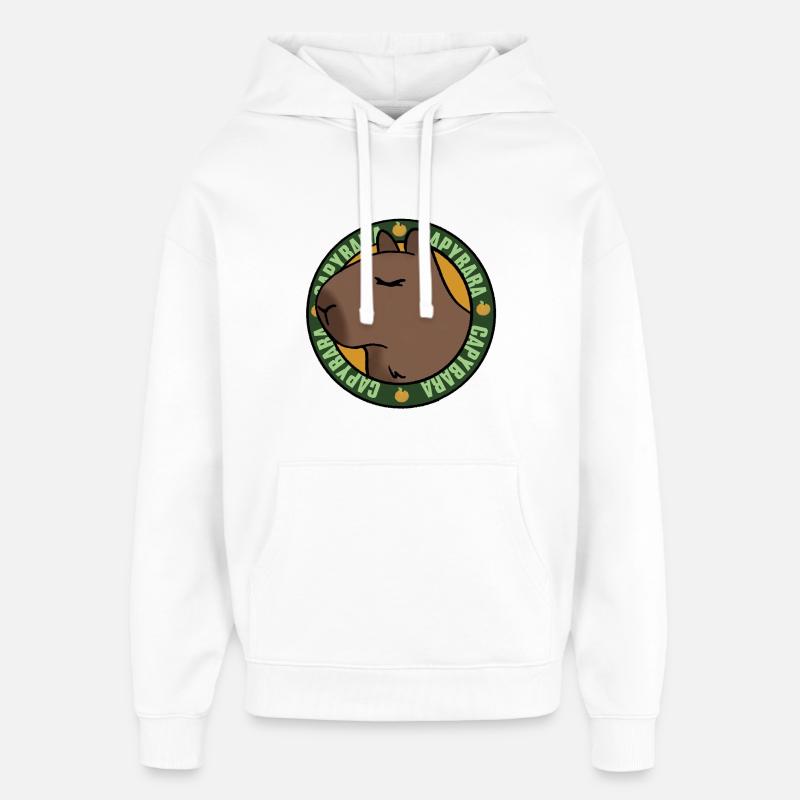 Capibara rilassato - Vibrazioni rilassate - Stanley/Stella Oversized Felpa con cappuccio unisex - bianco