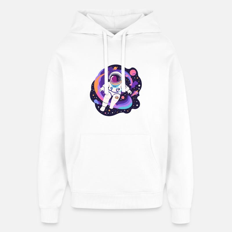 Astronaute arc en ciel espace - Sweat à capuche unisexe Stanley/Stella Oversized - blanc