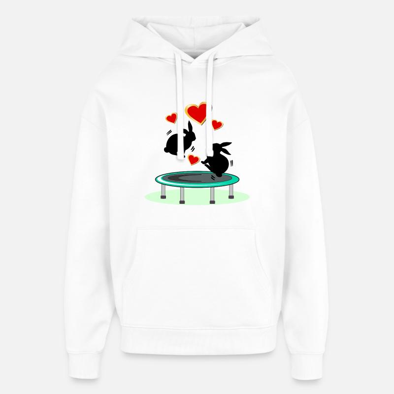 TRAMPOLIN SPRINGEN HASEN OSTERHASEN - Oversized Unisex Hoodie von Stanley/Stella - Weiß