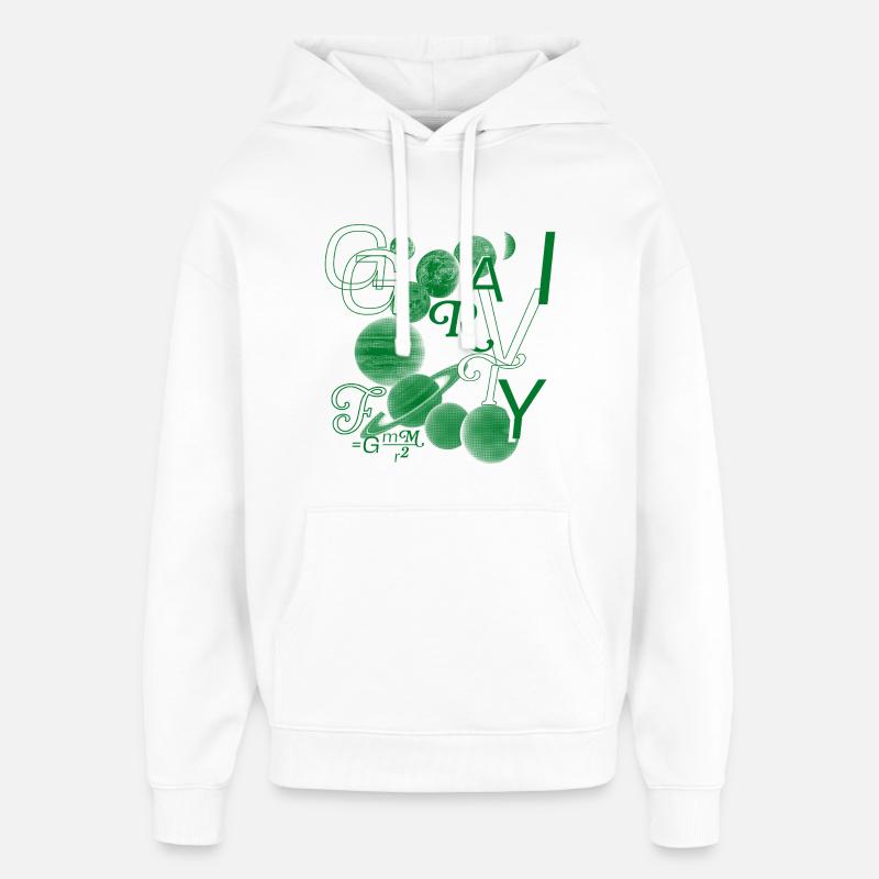 Typo-gravité - Sweat à capuche unisexe Stanley/Stella Oversized - blanc