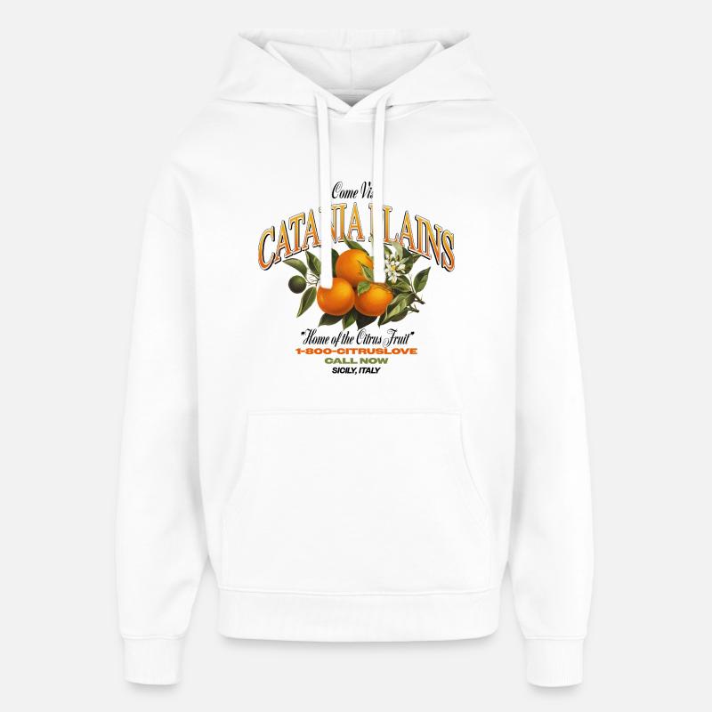 Plaines de Catane Design d’agrumes - Sweat à capuche unisexe Stanley/Stella Oversized - blanc