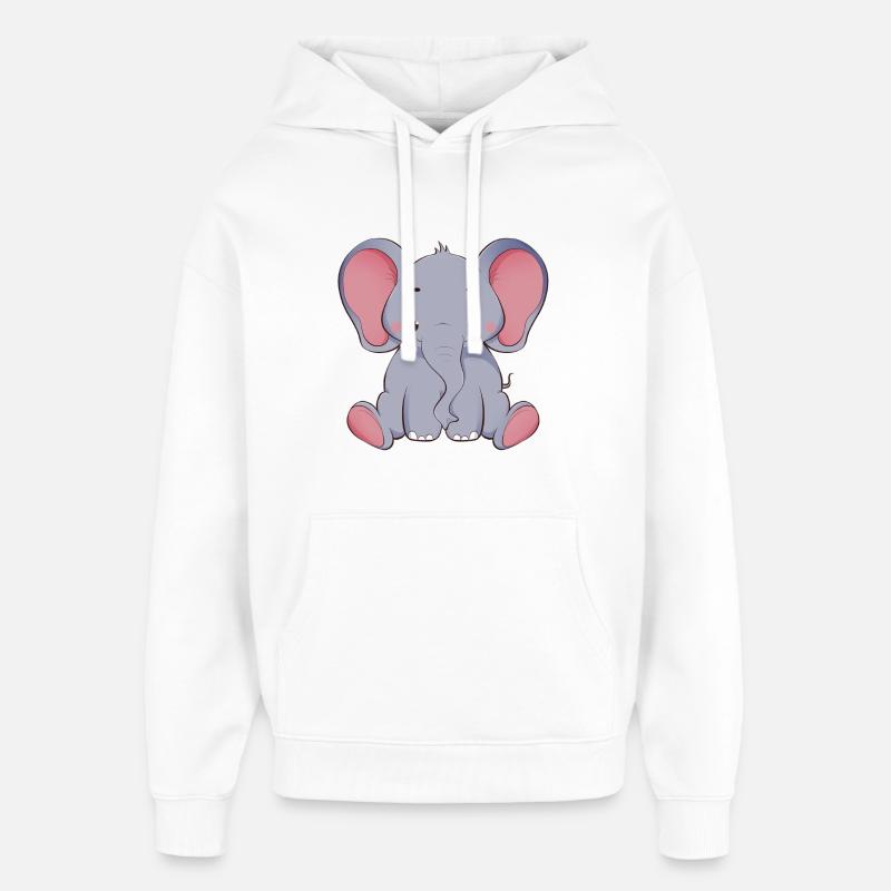 Éléphant - Sweat à capuche unisexe Stanley/Stella Oversized - blanc