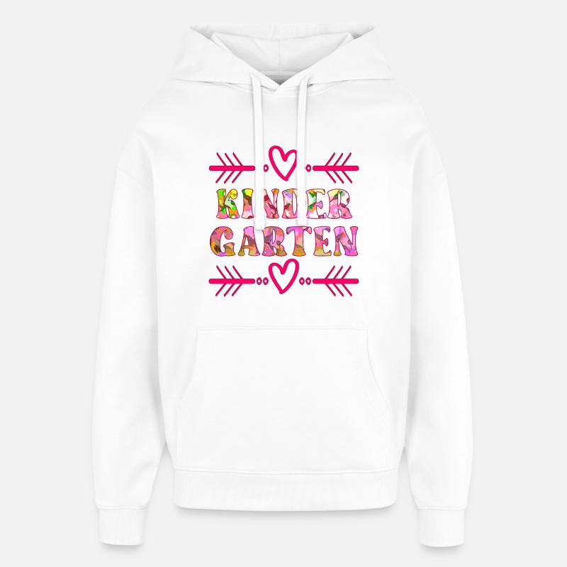 KINDERGARTEN FLORALES MUSTER - Oversized Unisex Hoodie von Stanley/Stella - Weiß