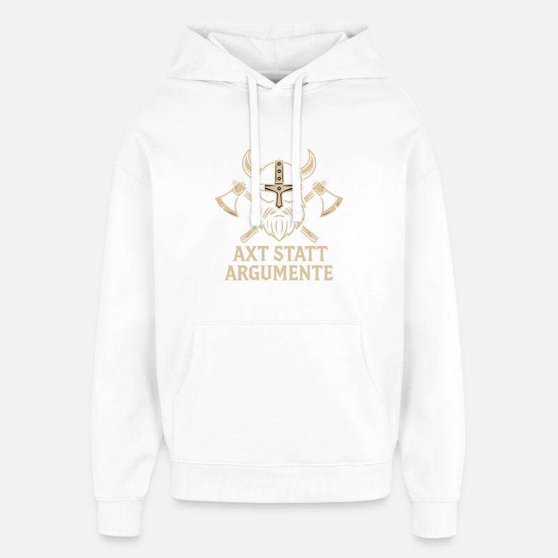 Hache viking au lieu d’arguments - Sweat à capuche unisexe Stanley/Stella Oversized - blanc