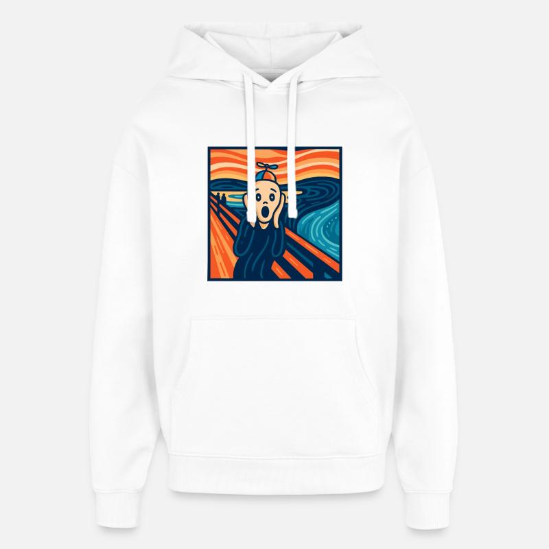 Der (fast) heitere Scream - Oversized Unisex Hoodie von Stanley/Stella - Weiß