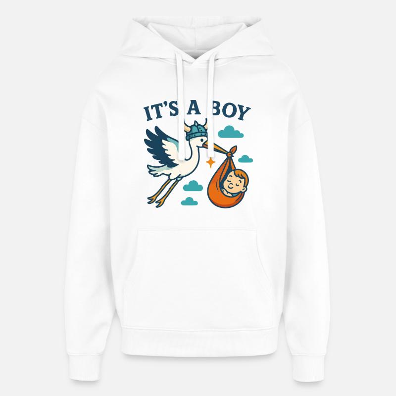 Arrivée du Viking Boy - Sweat à capuche unisexe Stanley/Stella Oversized - blanc
