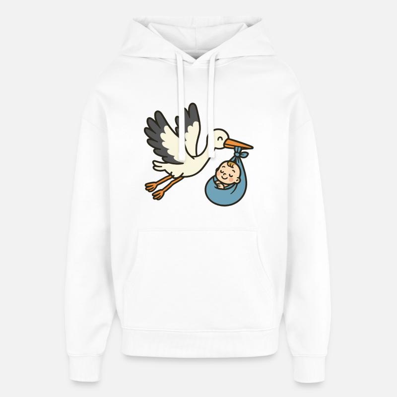 Livraison classique de Stork - Sweat à capuche unisexe Stanley/Stella Oversized - blanc