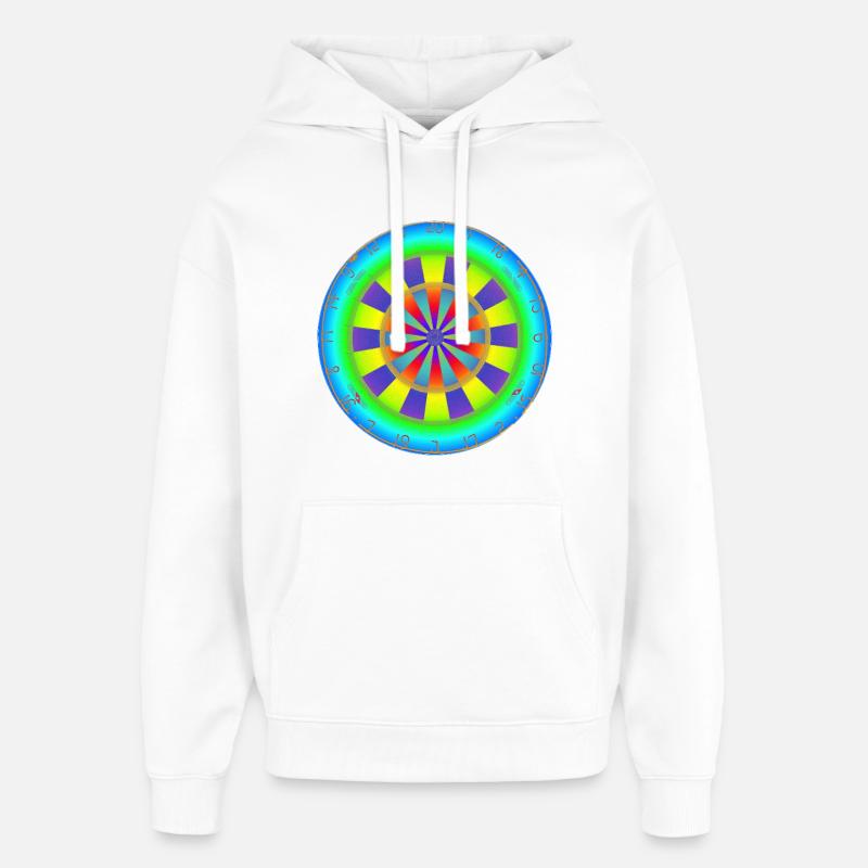 Jeu de fléchettes Arc-en-ciel - Sweat à capuche unisexe Stanley/Stella Oversized - blanc