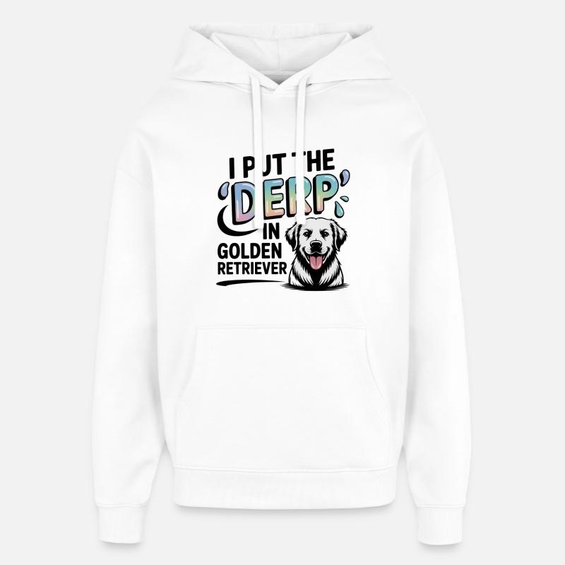 Golden Retriever Humour Derp Citation - Sweat à capuche unisexe Stanley/Stella Oversized - blanc