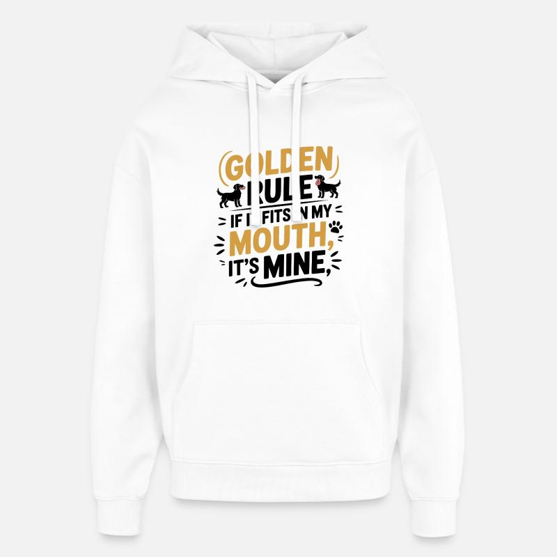 Golden Retriever Bouche Règle Humour - Sweat à capuche unisexe Stanley/Stella Oversized - blanc