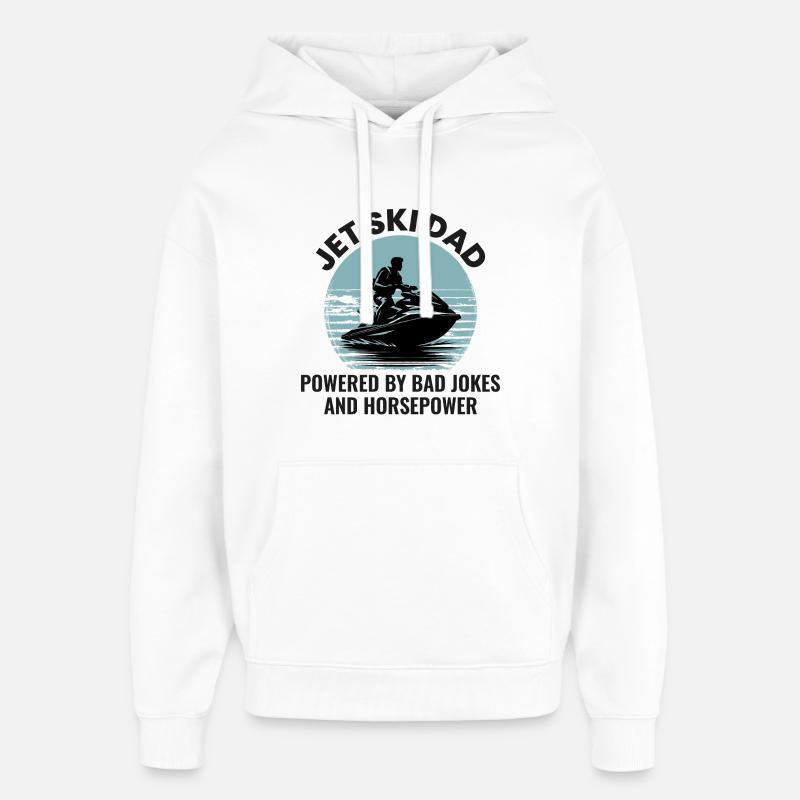 Drôle Jet Ski Papa Puissance - Sweat à capuche unisexe Stanley/Stella Oversized - blanc