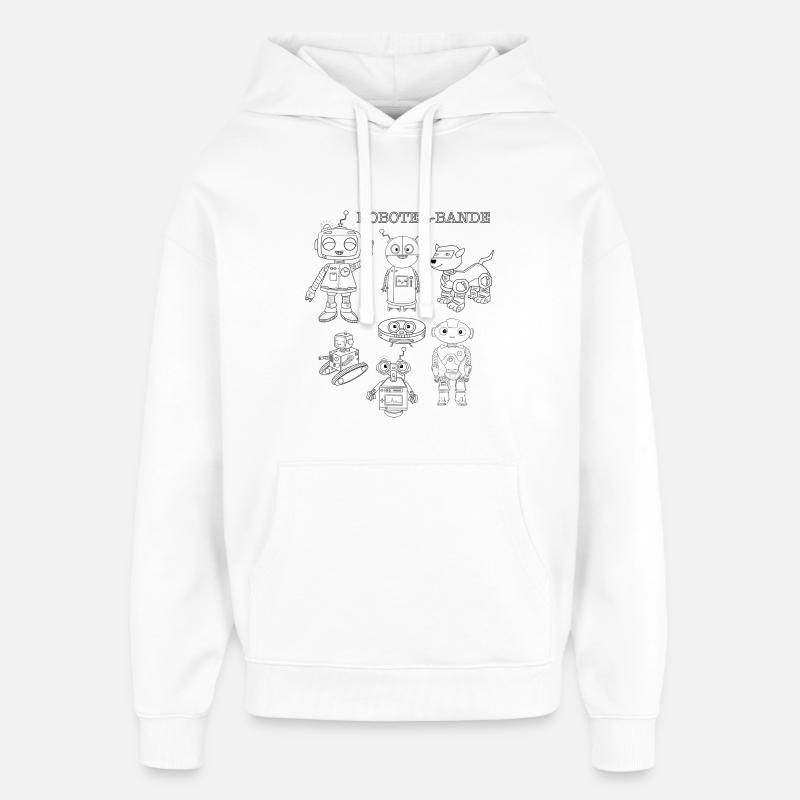 Plus de robots, plus de plaisir - Sweat à capuche unisexe Stanley/Stella Oversized - blanc