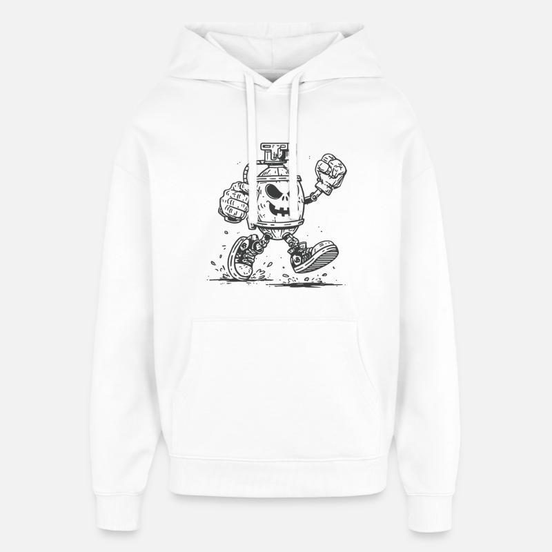 Grenade crâne - Sweat à capuche unisexe Stanley/Stella Oversized - blanc
