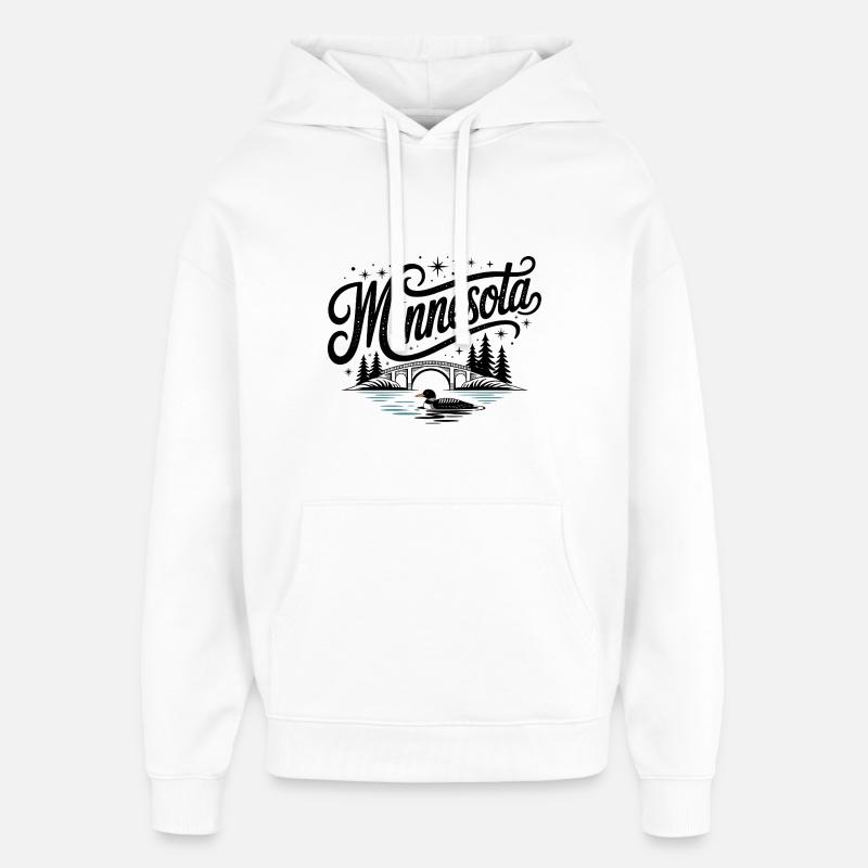 Minnesota - Souvenir États-Unis State Design - Sweat à capuche unisexe Stanley/Stella Oversized - blanc