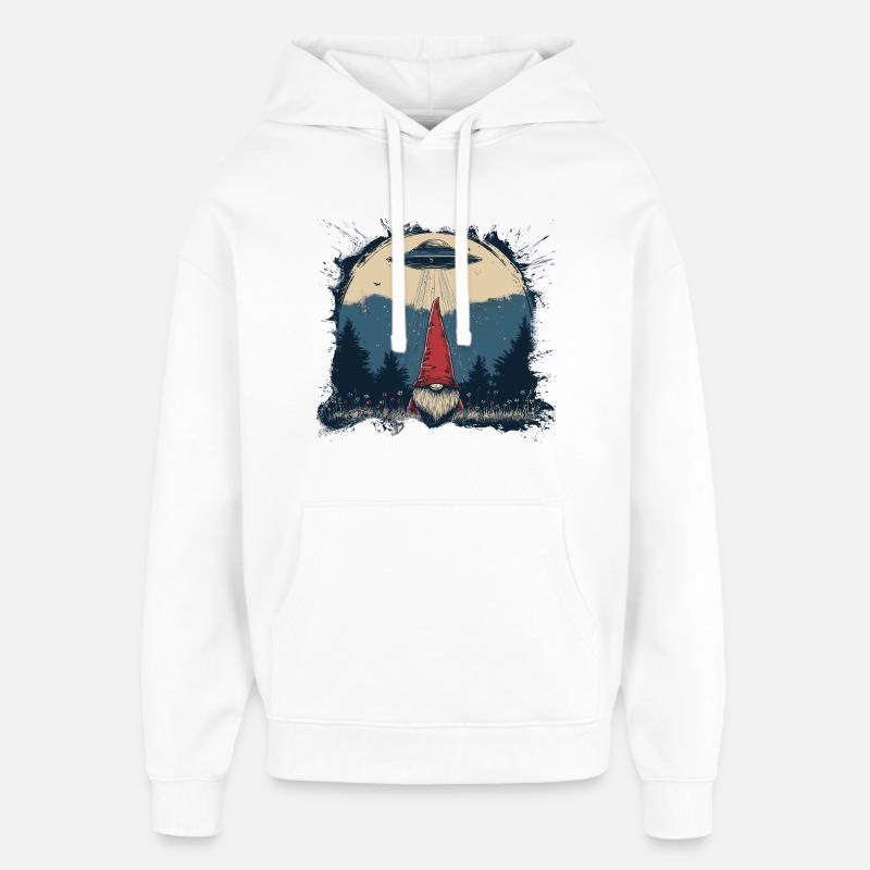 Nain de jardin et OVNI - Sweat à capuche unisexe Stanley/Stella Oversized - blanc