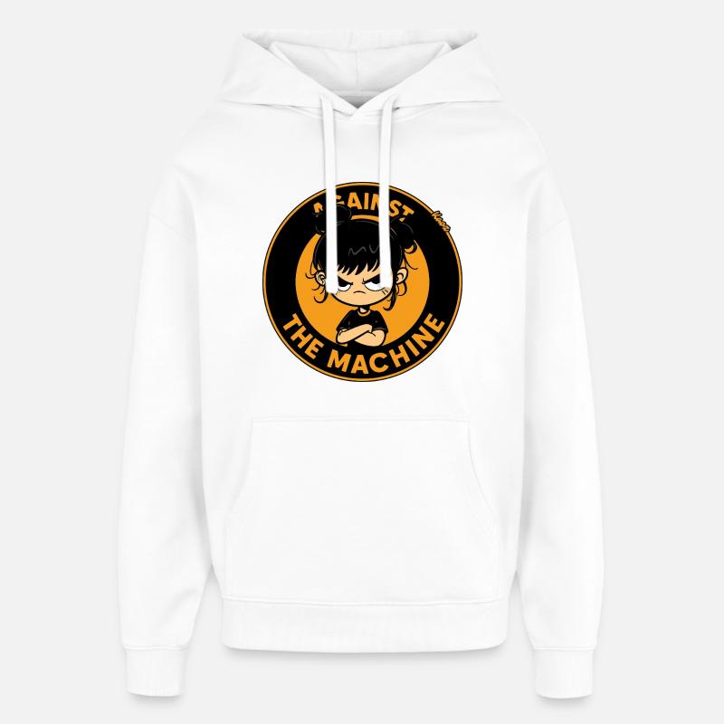 Fille rebelle contre la machine - Sweat à capuche unisexe Stanley/Stella Oversized - blanc