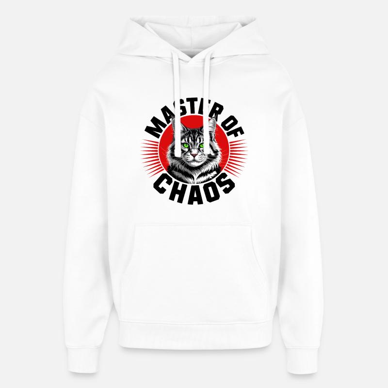 Maître du chat du chaos - Sweat à capuche unisexe Stanley/Stella Oversized - blanc