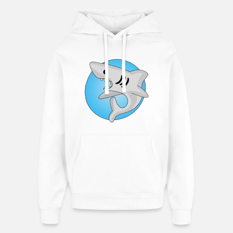 Manga shark - Oversized Unisex Hoodie by Stanley/Stella - white