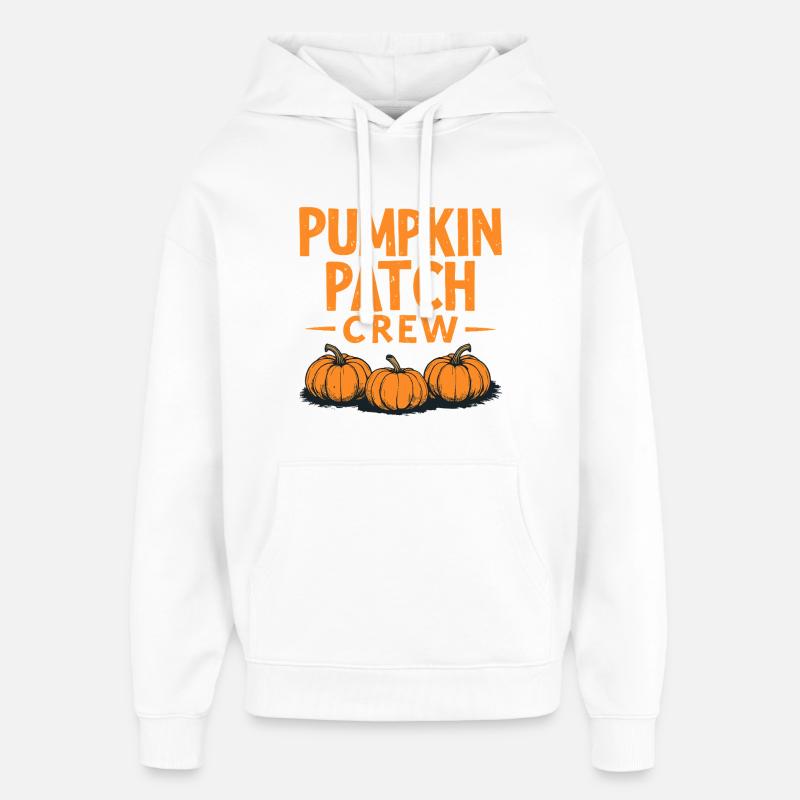 Pumpkin Patch Crew - Dicton de citrouille - Sweat à capuche unisexe Stanley/Stella Oversized - blanc