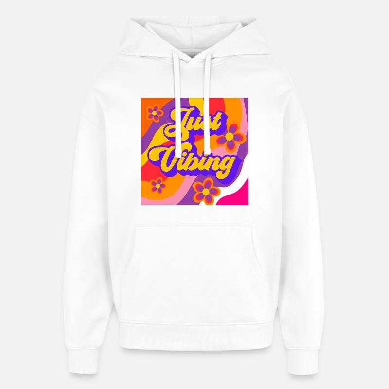 Just_vibing - Sweat à capuche unisexe Stanley/Stella Oversized - blanc