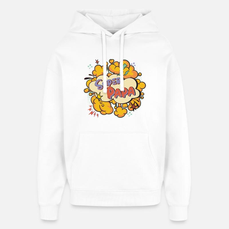 Super Dad Comic Explosion - Oversized Unisex Hoodie by Stanley/Stella - white