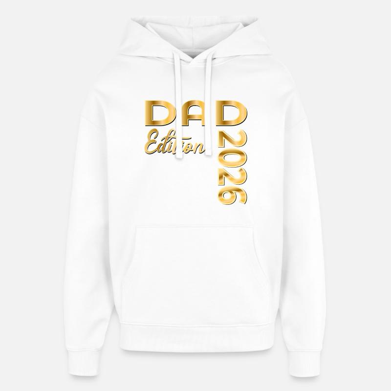 ANNONCE DE BÉBÉ PAPA 2026 - Sweat à capuche unisexe Stanley/Stella Oversized - blanc