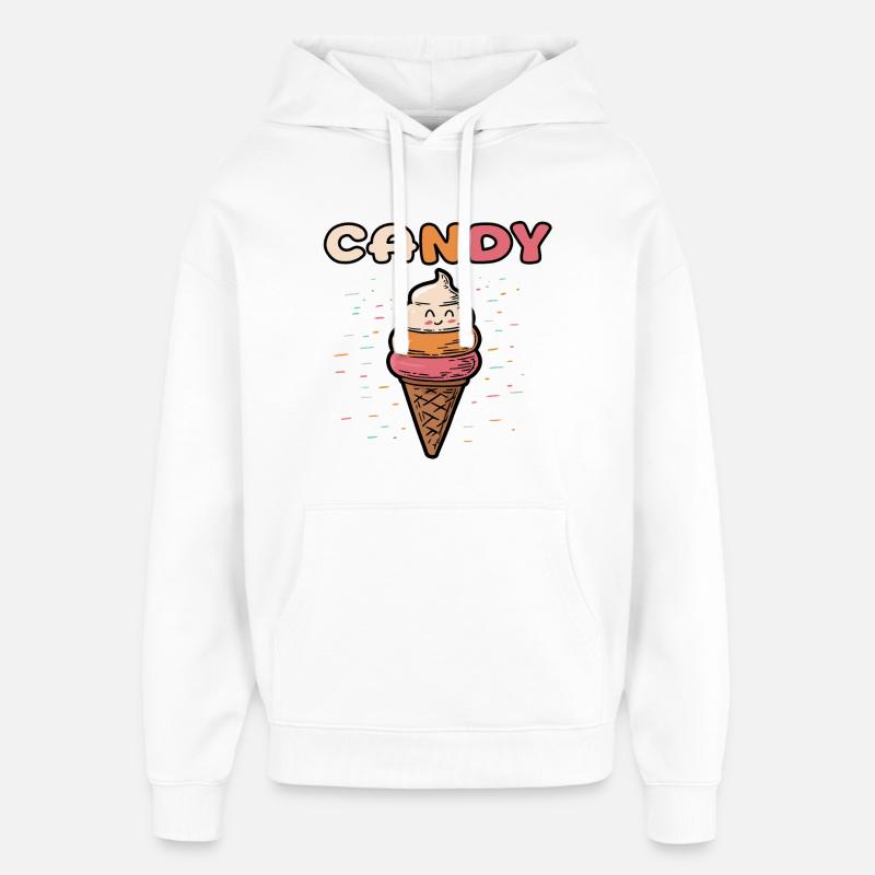Crème glacée - bonbons - Sweat à capuche unisexe Stanley/Stella Oversized - blanc