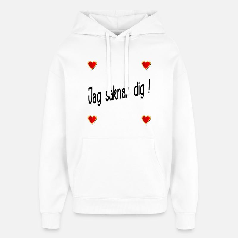 Tu me manques - Sweat à capuche unisexe Stanley/Stella Oversized - blanc