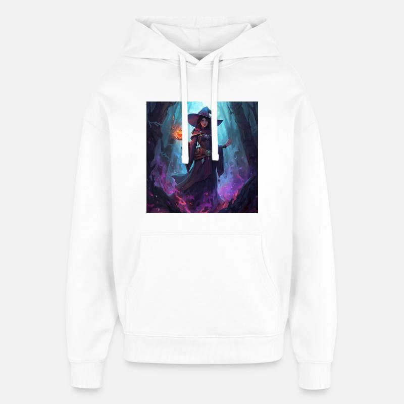 Sorcière des cavernes enchantée - Sweat à capuche unisexe Stanley/Stella Oversized - blanc