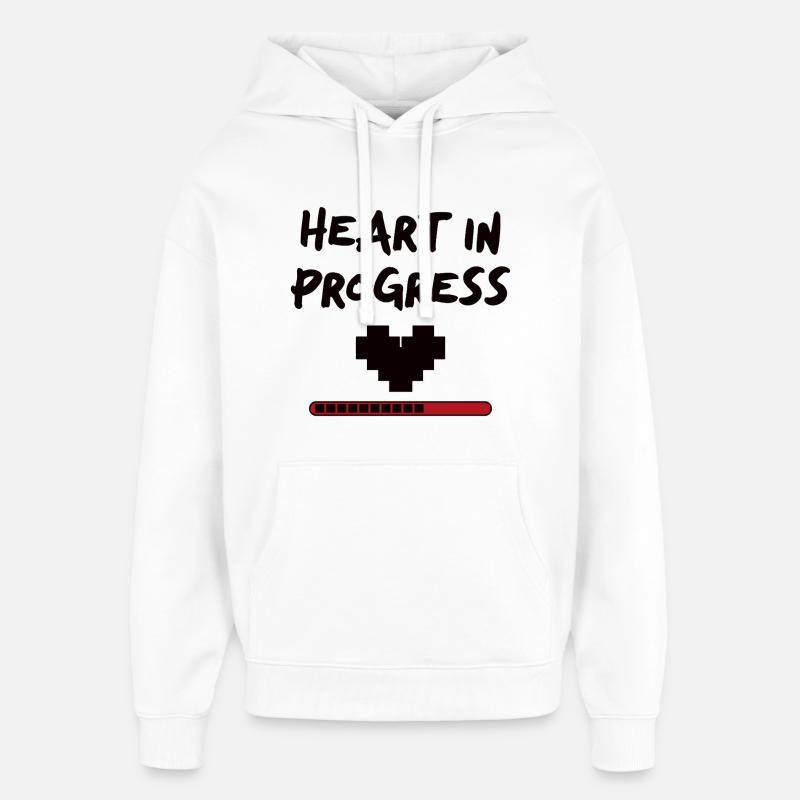 Déclaration HEART IN PROGRESS - Sweat à capuche unisexe Stanley/Stella Oversized - blanc