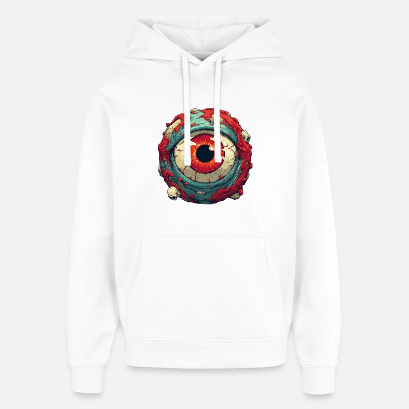 Orbe d’œil cramoisi avec crânes - Sweat à capuche unisexe Stanley/Stella Oversized - blanc
