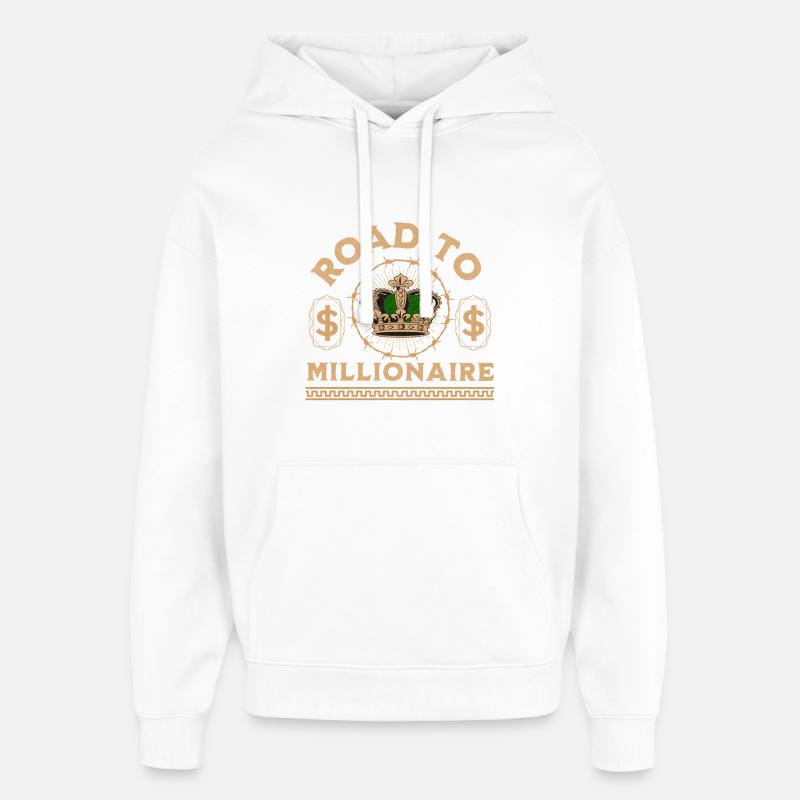 ROUTE VERS MILLIONNAIRE 3 - Sweat à capuche unisexe Stanley/Stella Oversized - blanc