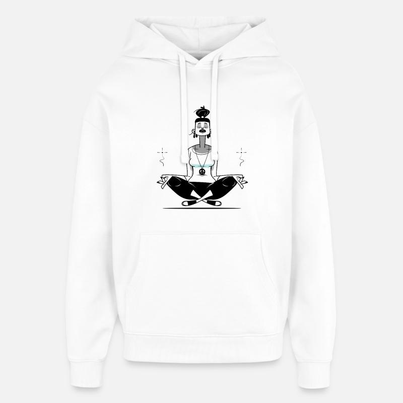 Méditer - Sweat à capuche unisexe Stanley/Stella Oversized - blanc