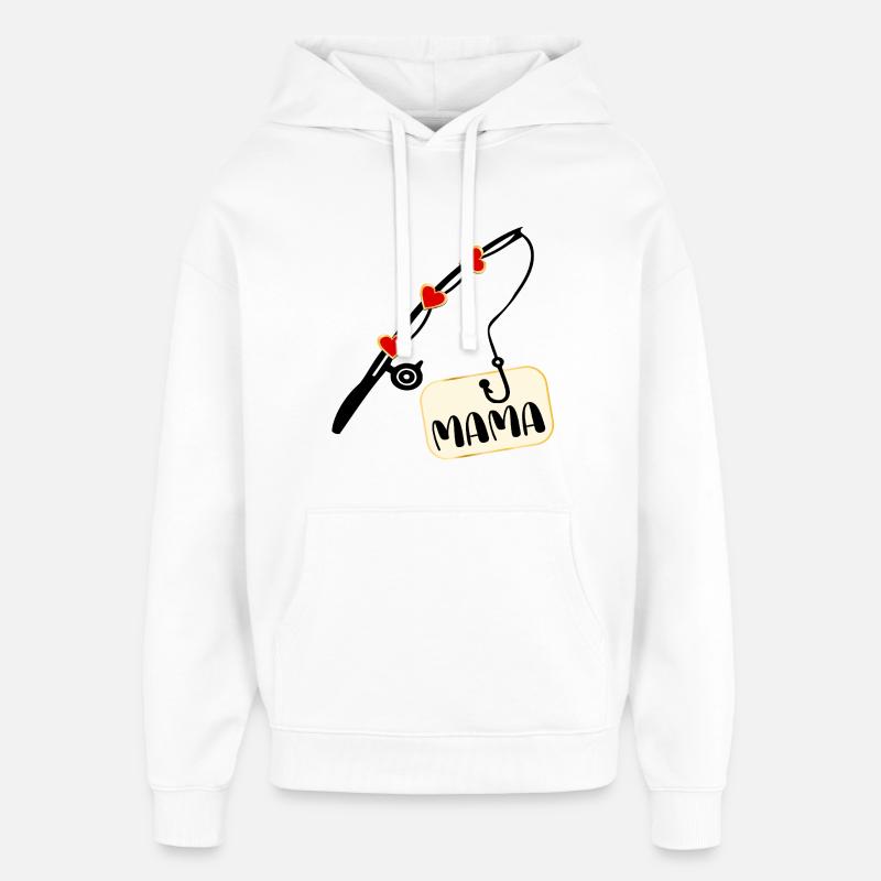 Canne à pêche Pêche Maman Maman - Sweat à capuche unisexe Stanley/Stella Oversized - blanc