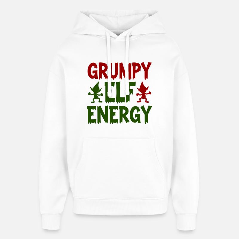 Grumpy Elf Energy Grumpy Imp - Oversized Unisex Hoodie by Stanley/Stella - white