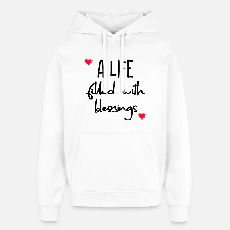 Religion de l’Église Cœur d’amour - Sweat à capuche unisexe Stanley/Stella Oversized - blanc