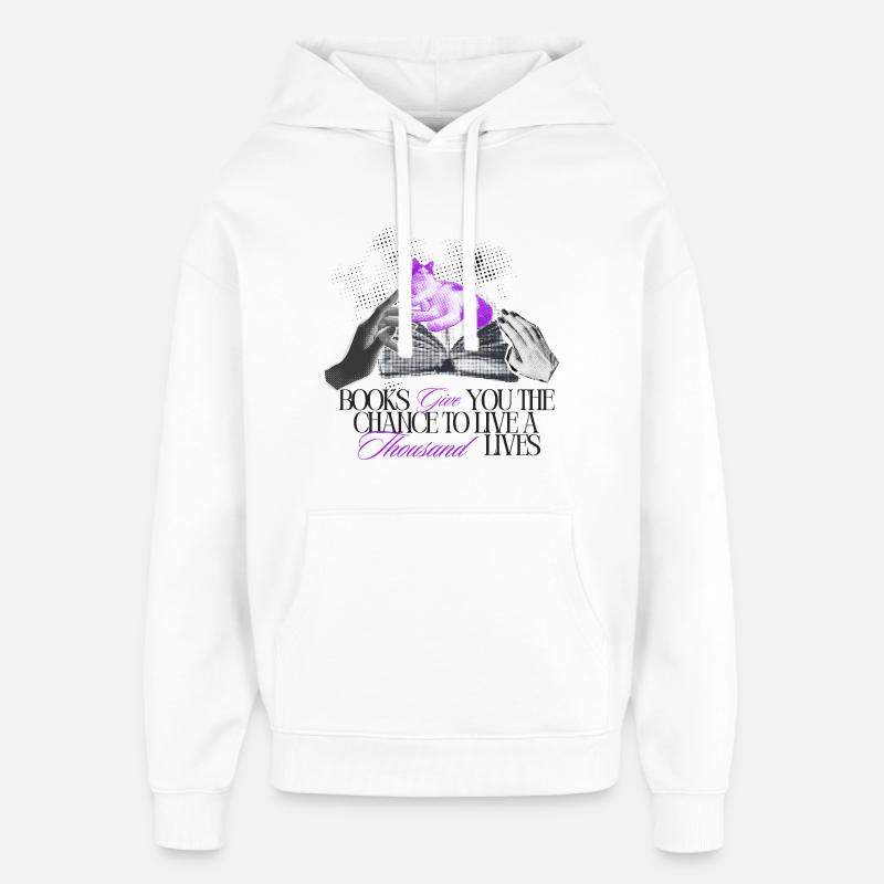 Bücher geben Dir tausend Leben - Oversized Unisex Hoodie von Stanley/Stella - Weiß