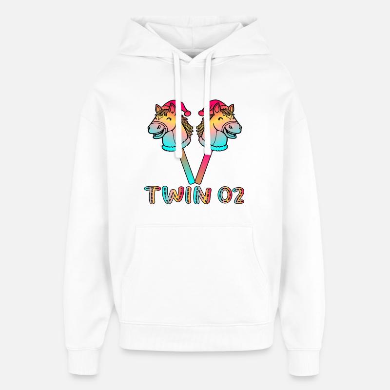 Jumeaux de Noël 02 Cavalerie Hobby - Sweat à capuche unisexe Stanley/Stella Oversized - blanc