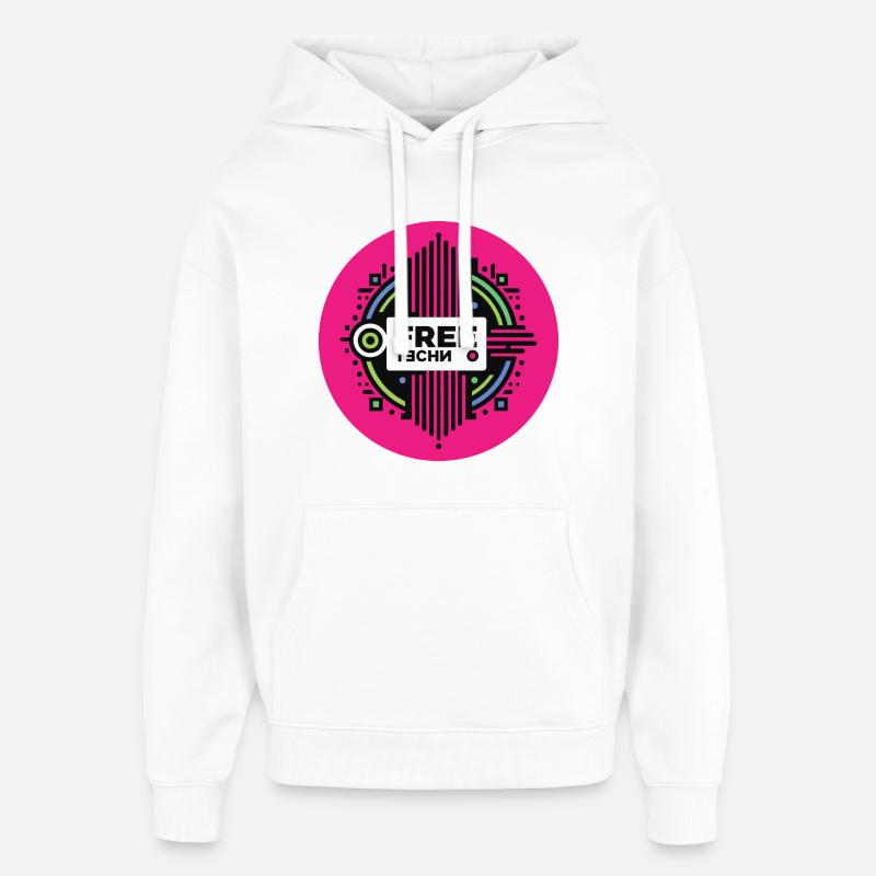 FREE TECHNO #2 – lass uns reden. - Oversized Unisex Hoodie von Stanley/Stella - Weiß