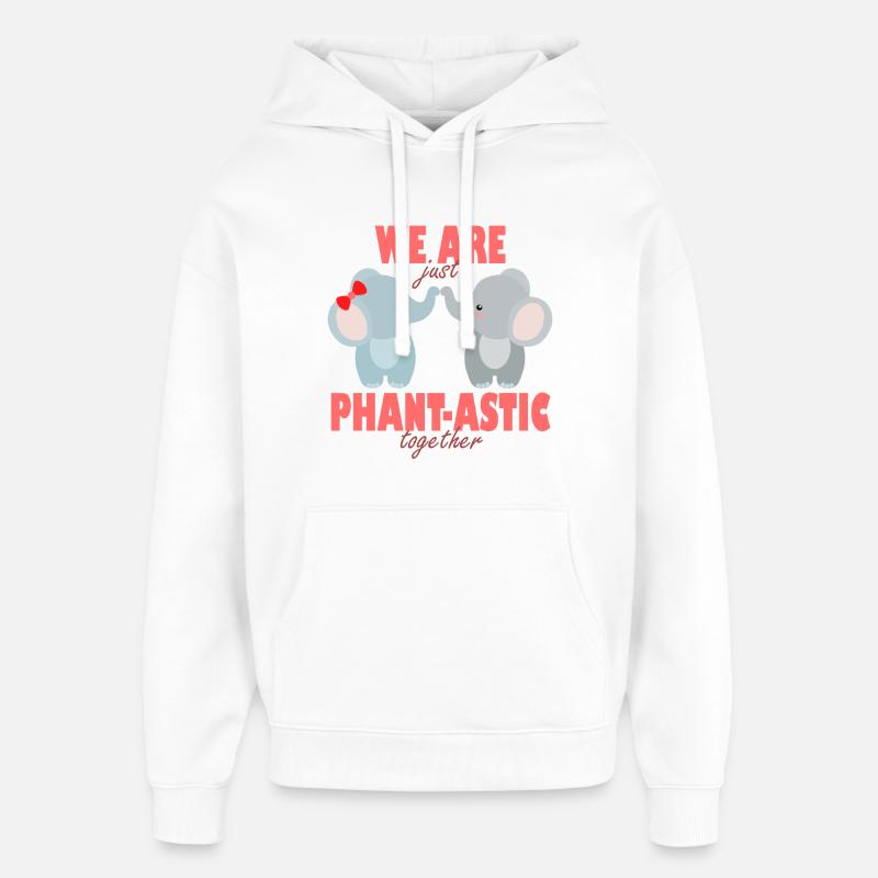 Amis Phant-astiques Éléphants - Sweat à capuche unisexe Stanley/Stella Oversized - blanc