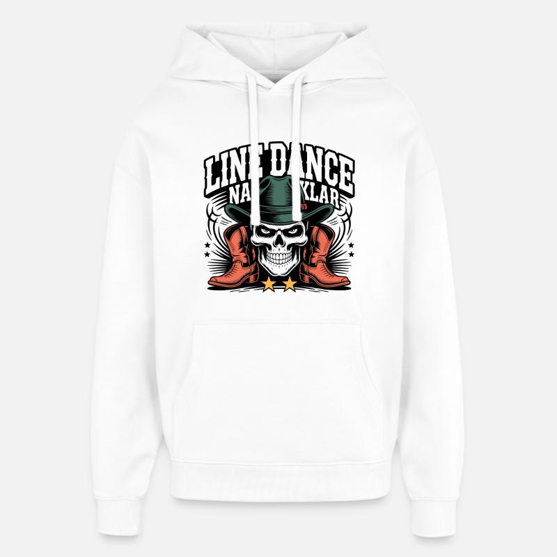 Danse en ligne Cowboy Squelette - Sweat à capuche unisexe Stanley/Stella Oversized - blanc