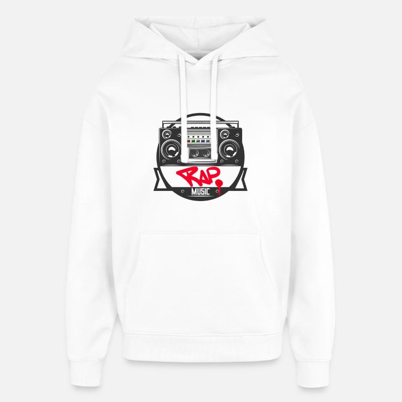 Jukebox Rap Logo Ghetto Blaster Graffiti - Sweat à capuche unisexe Stanley/Stella Oversized - blanc