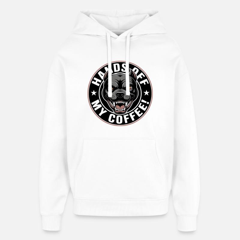 Lâche mon café - Sweat à capuche unisexe Stanley/Stella Oversized - blanc